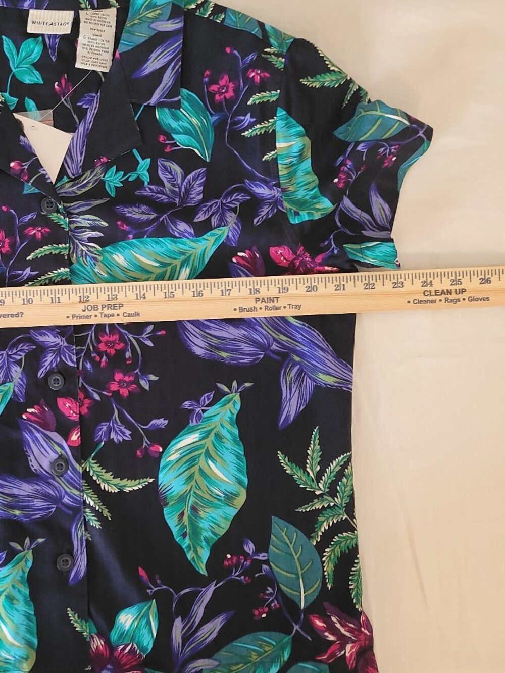 Tropical Shirt Short Sleeve Hawaiin White Stag NWT Womens Size L - Picture 11 of 14